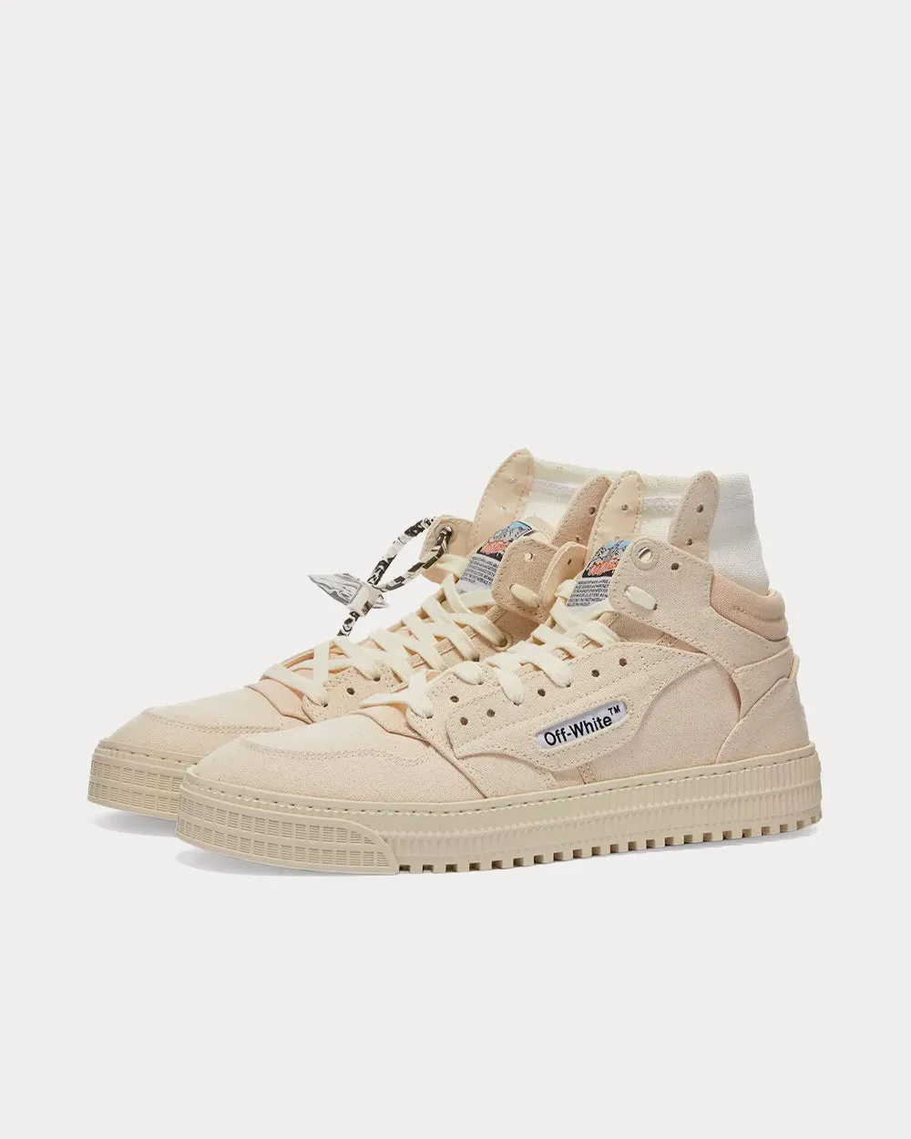 3.0 Off Court Canvas Beige High Top Sneakers