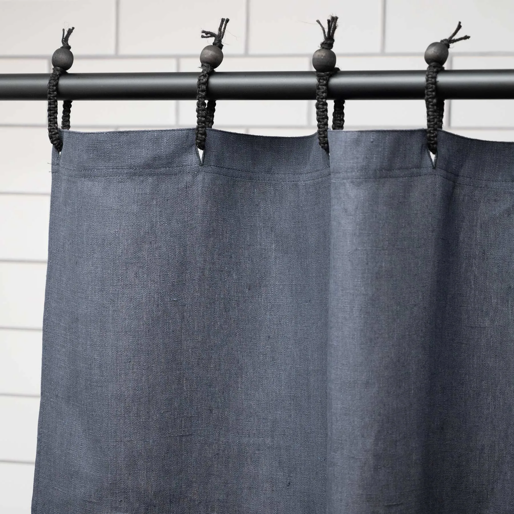 48x72 Hemp Shower Curtain 100% Organic (PVC-Free, Plastic-Free, Vinyl-Free) (Stall Size) (100% Biodegradable) (MONTEBELLO)
