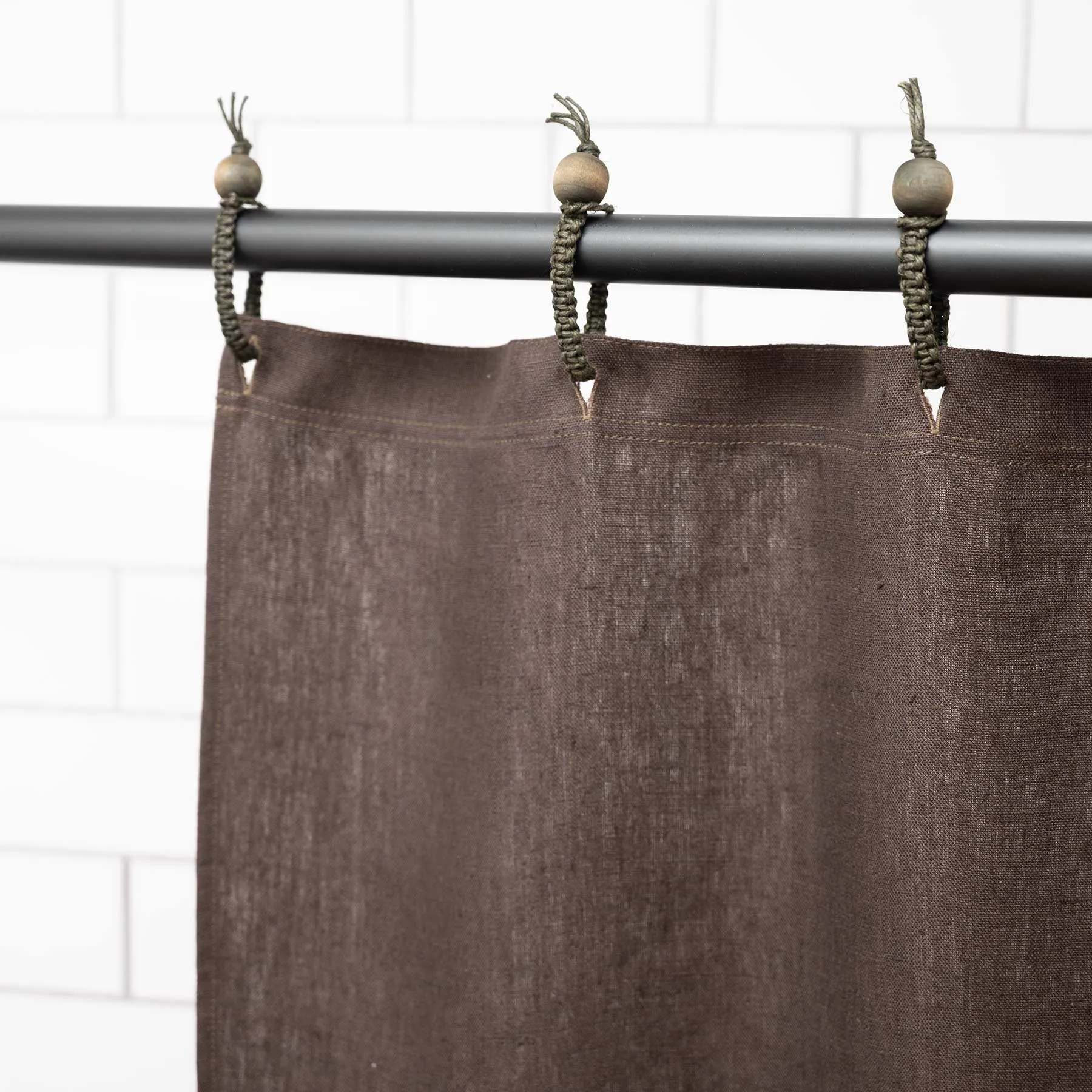 48x72 Hemp Shower Curtain 100% Organic (PVC-Free, Plastic-Free, Vinyl-Free) (Stall Size) (100% Biodegradable) (MONTEBELLO)