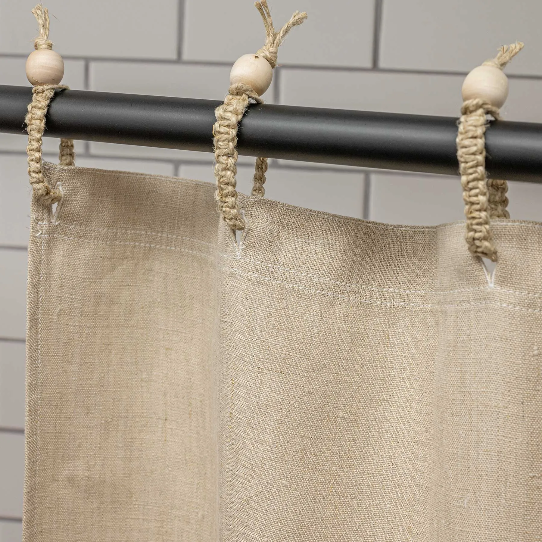 48x72 Hemp Shower Curtain 100% Organic (PVC-Free, Plastic-Free, Vinyl-Free) (Stall Size) (100% Biodegradable) (MONTEBELLO)