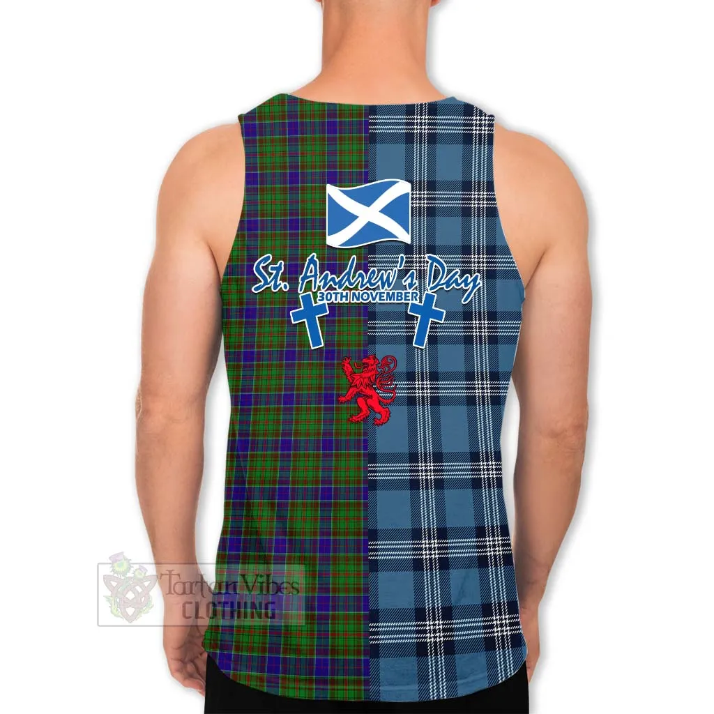 Adam Tartan Men's Tank Top Happy St. Andrew's Day Half Tartan Style