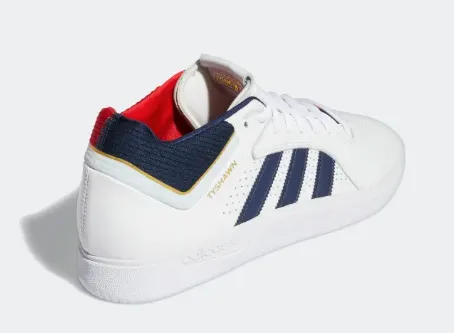 Adidas Tyshawn Jones Shoe White with Navy/Red