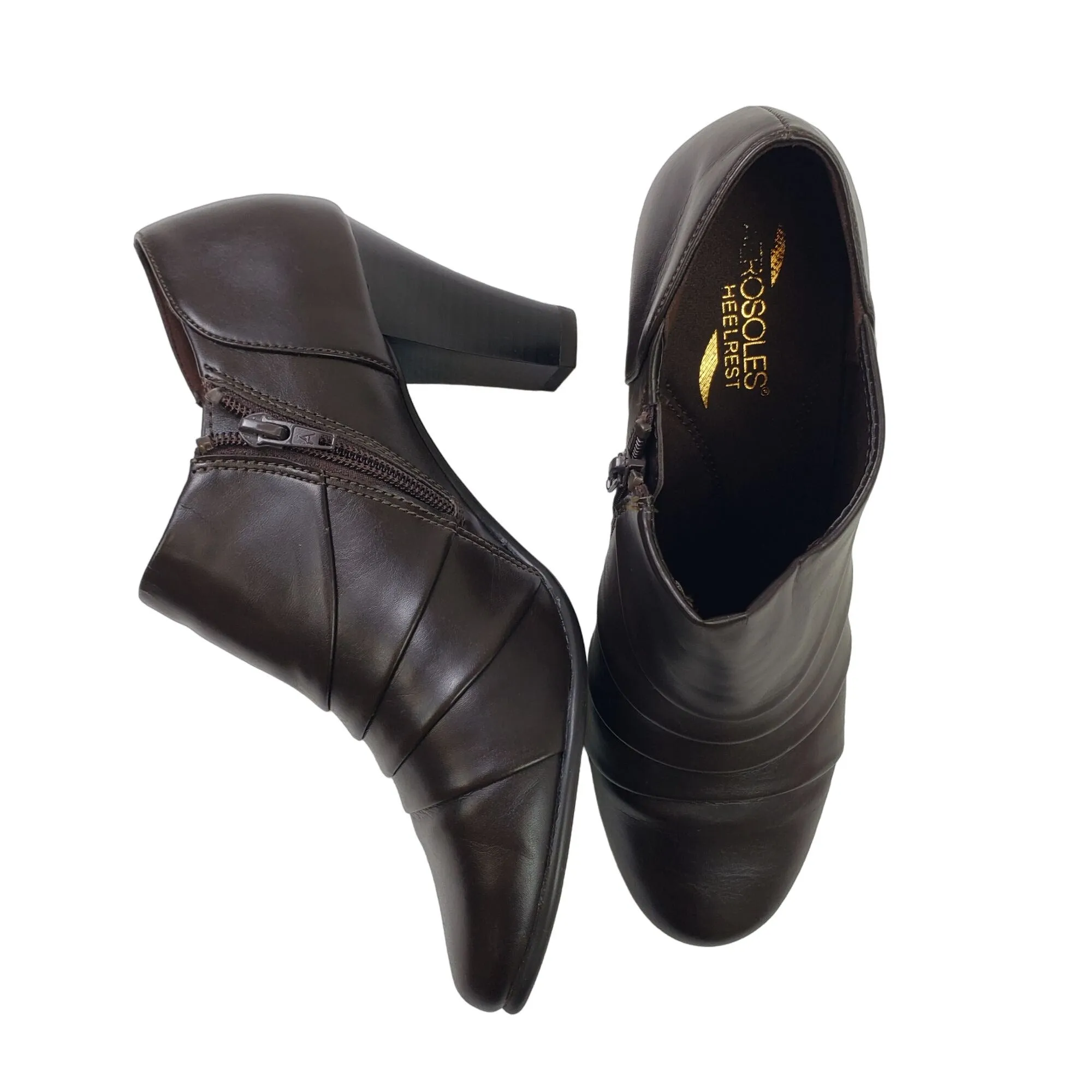 Aerosoles Vegan Leather Heeled Ankle Booties Size 9
