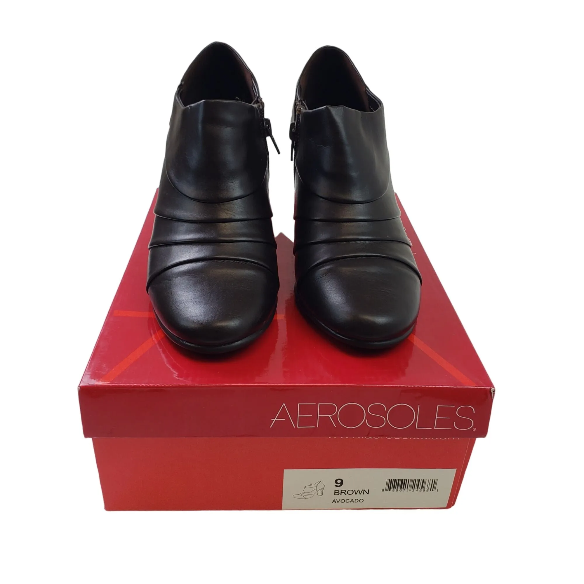 Aerosoles Vegan Leather Heeled Ankle Booties Size 9