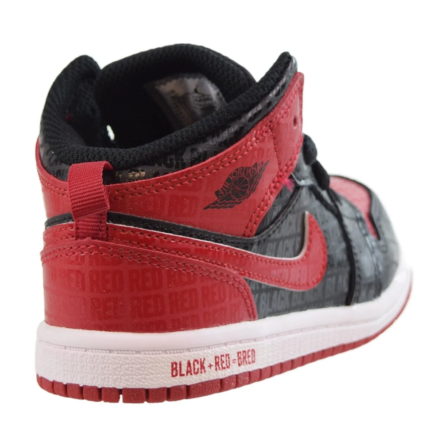 Air Jordan 1 Mid SS (TD) Toddlers Shoes Black-Red