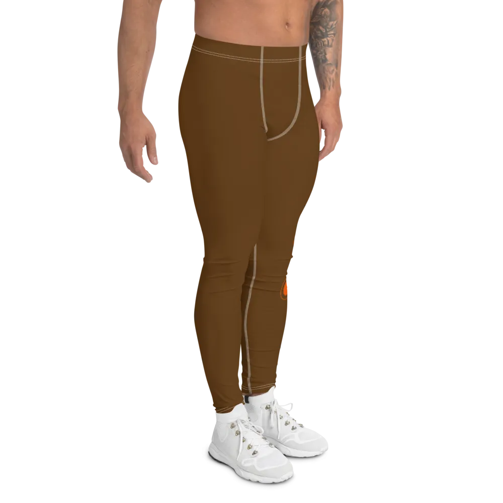 Athletic Apparatus Brown Orange 2 logo White stitch V3 Men's Leggings