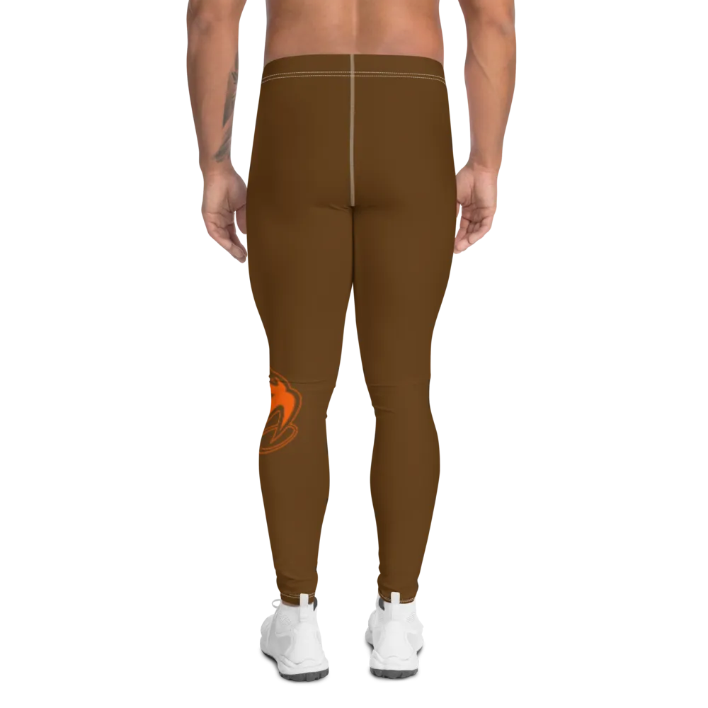 Athletic Apparatus Brown Orange 2 logo White stitch V3 Men's Leggings