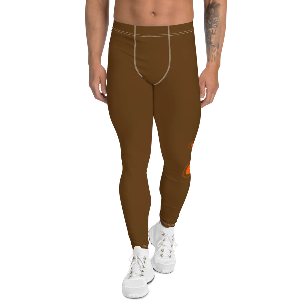 Athletic Apparatus Brown Orange 2 logo White stitch V3 Men's Leggings