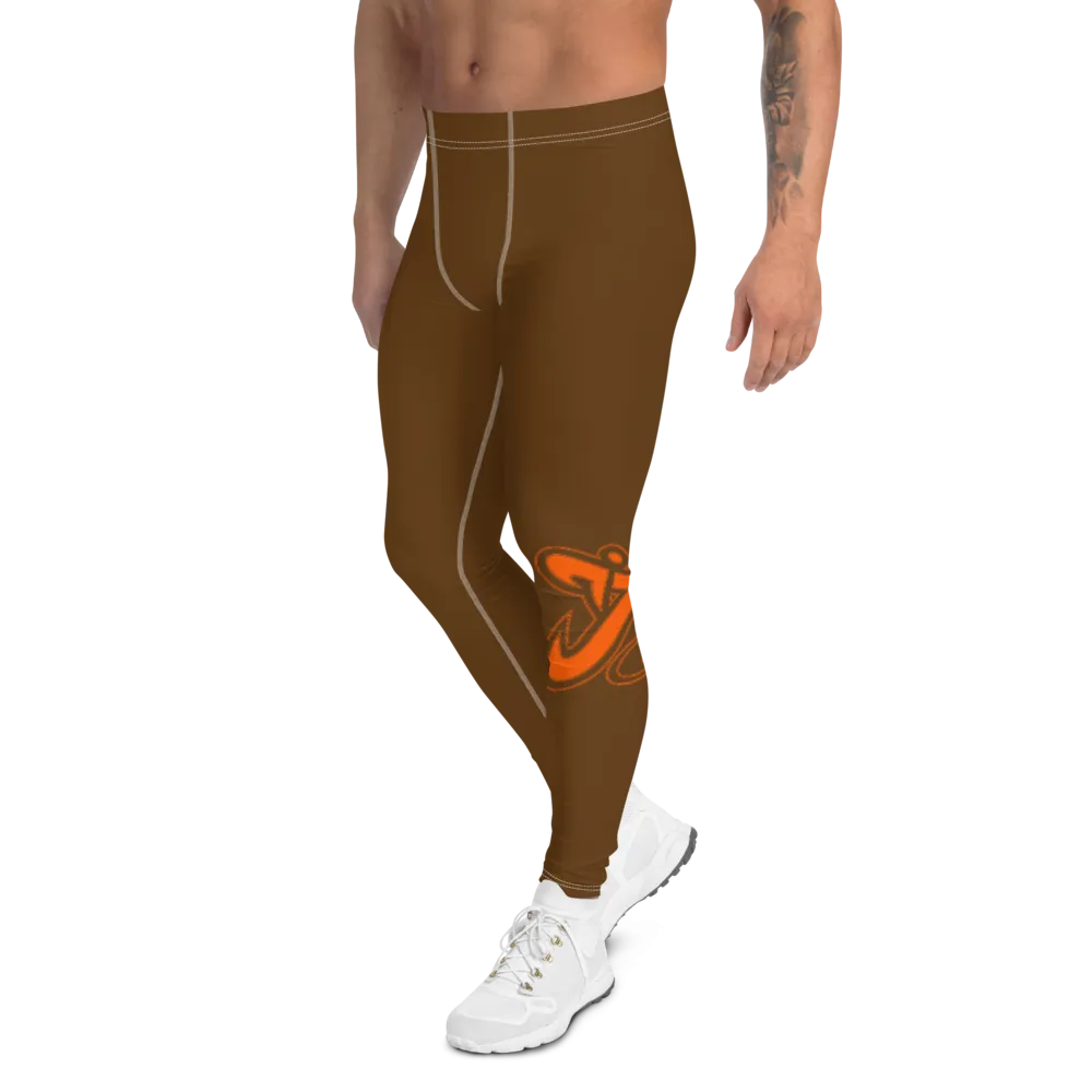 Athletic Apparatus Brown Orange 2 logo White stitch V3 Men's Leggings