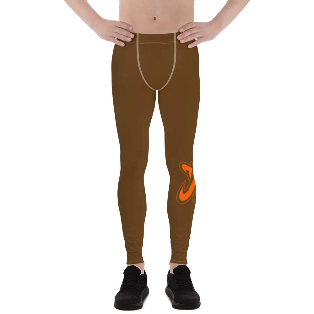 Athletic Apparatus Brown Orange 2 logo White stitch V3 Men's Leggings
