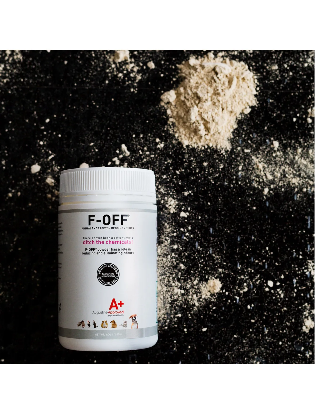 Augustine's Approved F-Off Odour Eliminating Powder for Pets 80g