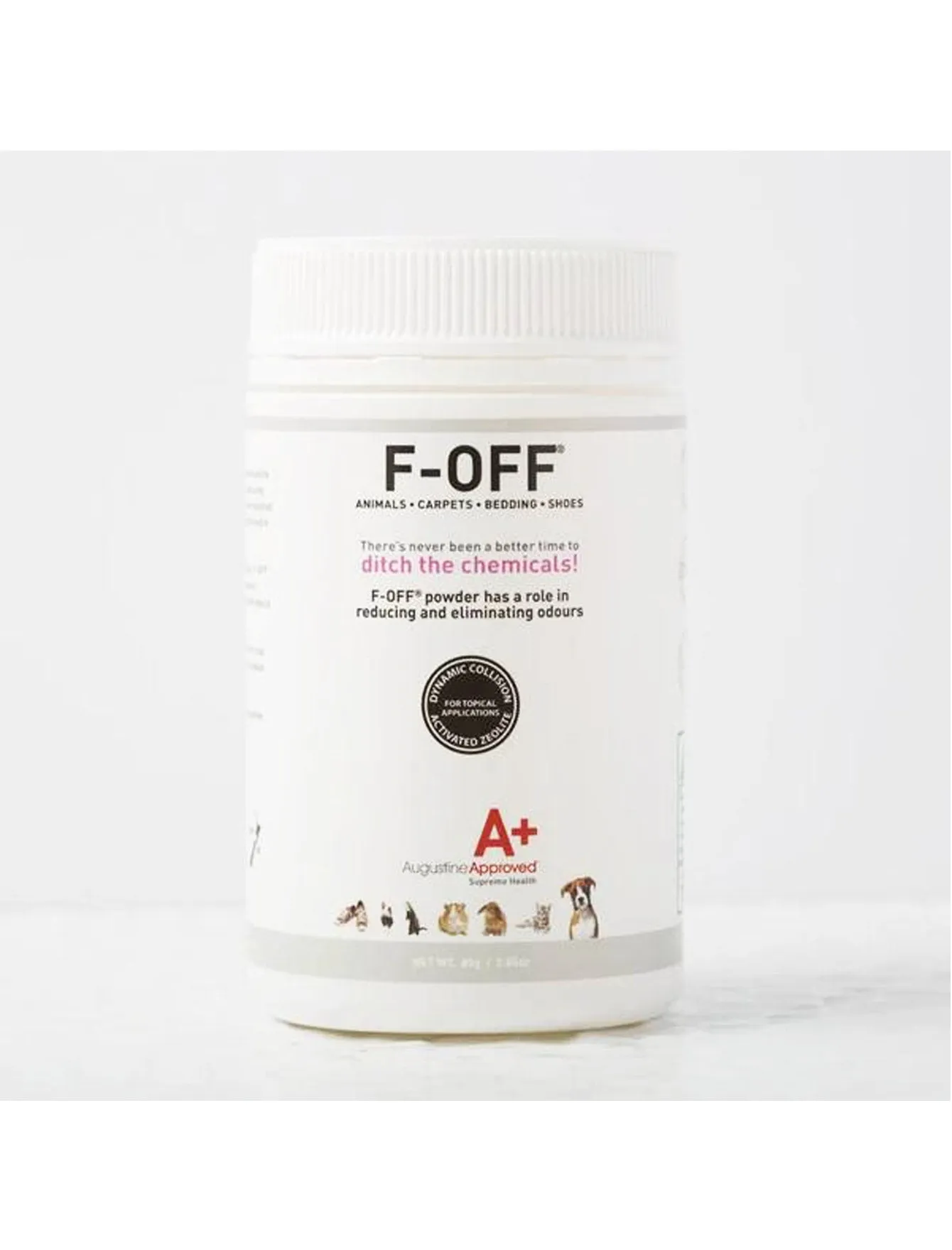 Augustine's Approved F-Off Odour Eliminating Powder for Pets 80g