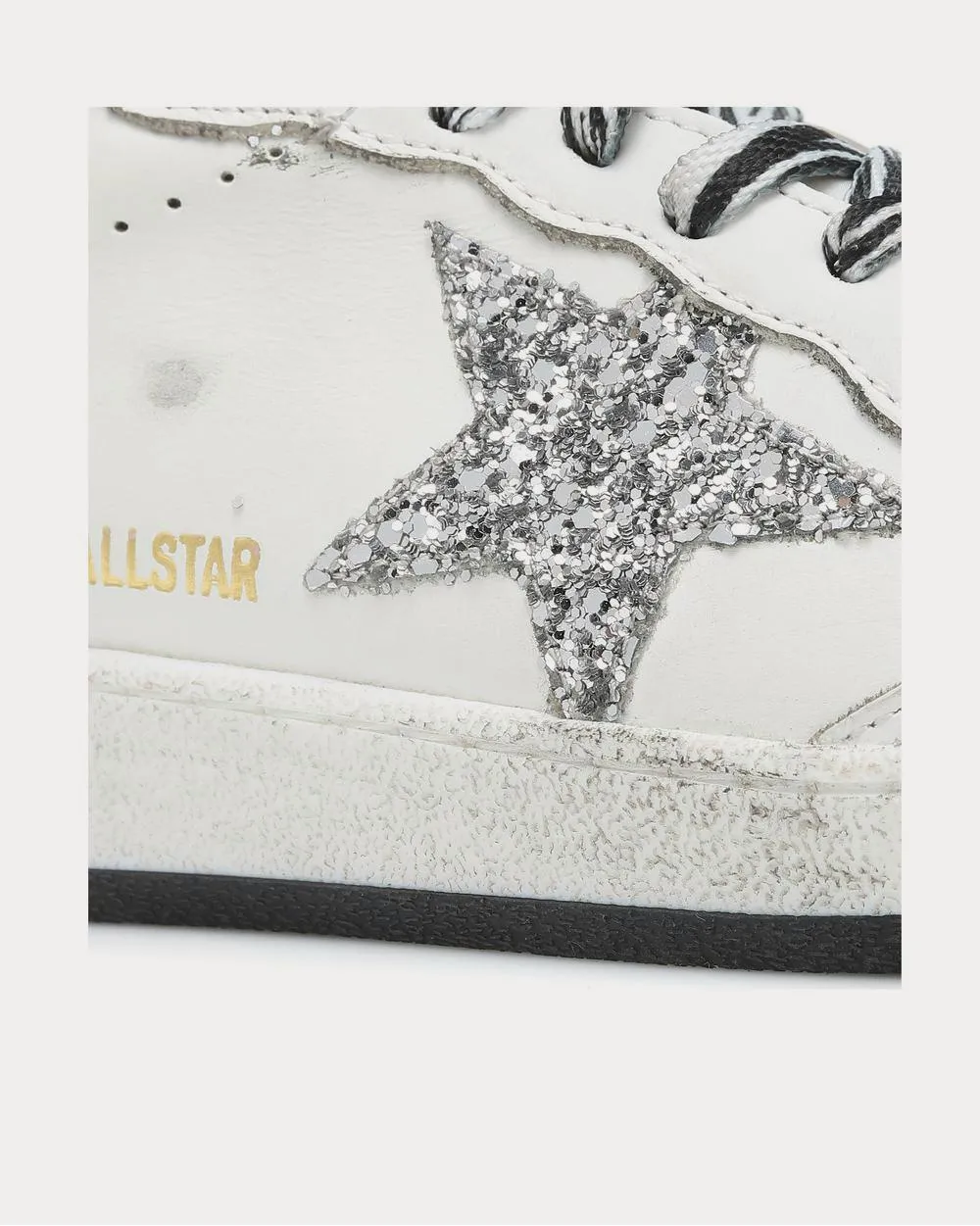 Ball Star glitter leather White Low Top Sneakers