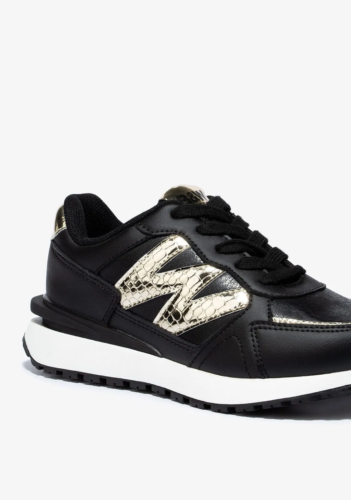 B&W Black Metal Sneakers