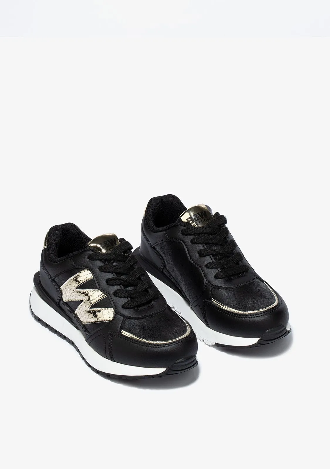 B&W Black Metal Sneakers
