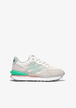 B&W Grey/Green Colorful Sneakers