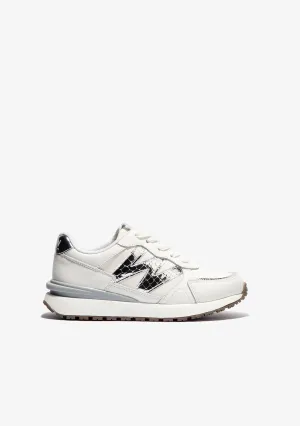 B&W White Metal Sneakers