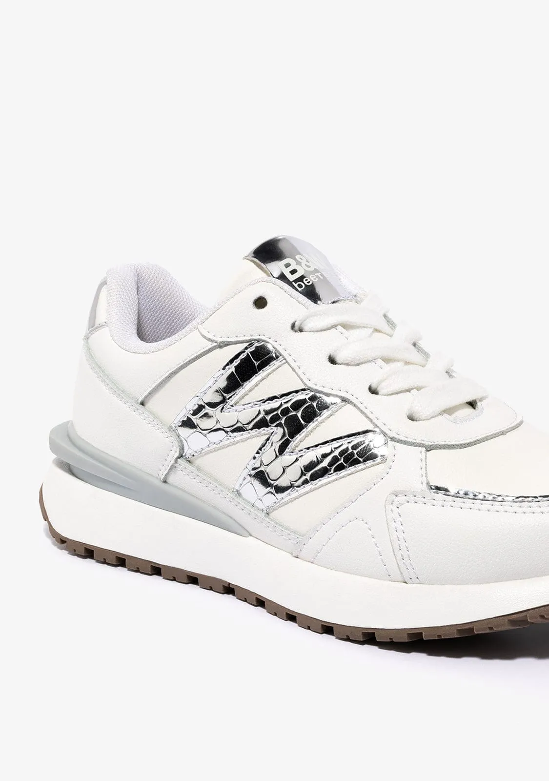 B&W White Metal Sneakers