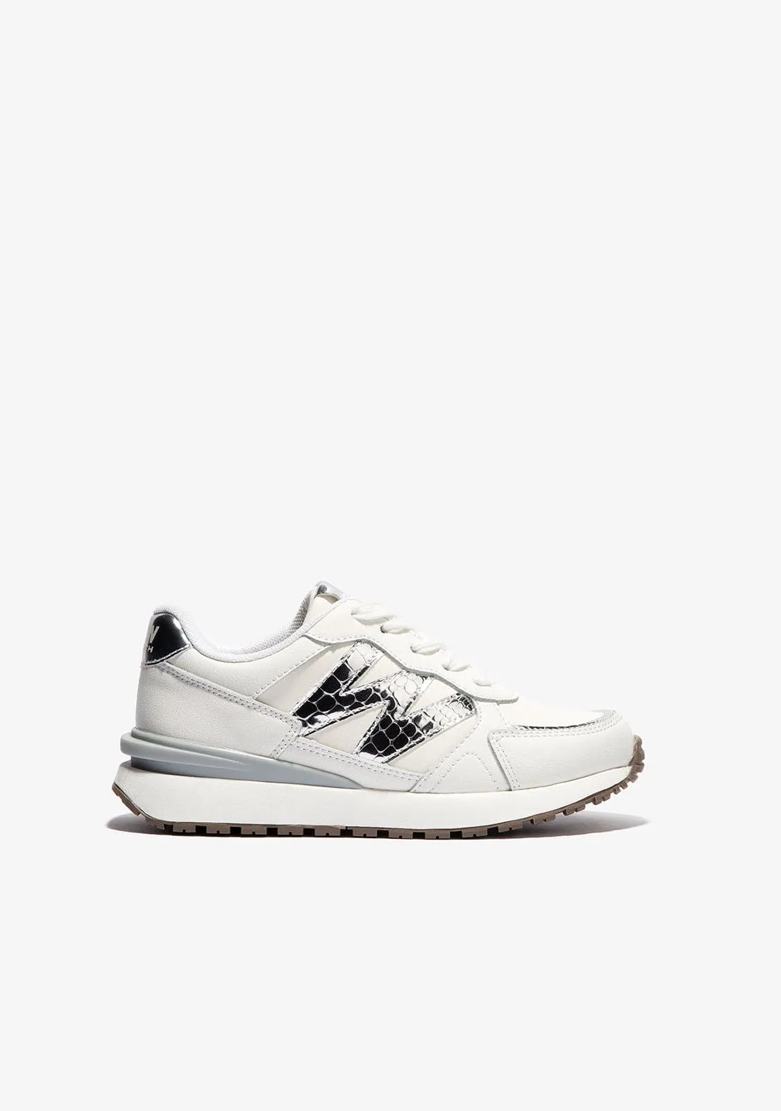 B&W White Metal Sneakers