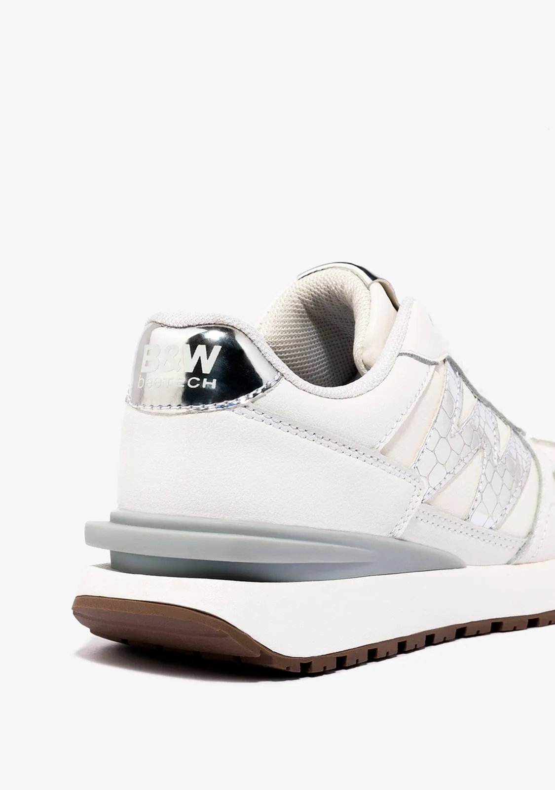 B&W White Metal Sneakers
