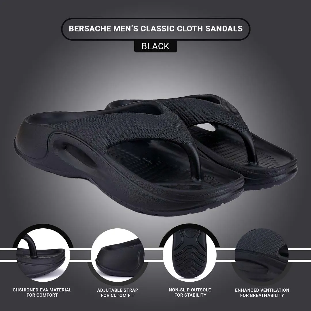Bersache Extra Soft Classic Casual with  Regular wear with Ultra Soft & Flexibility Technology Clogs for Men's & Boy's 6061-Black