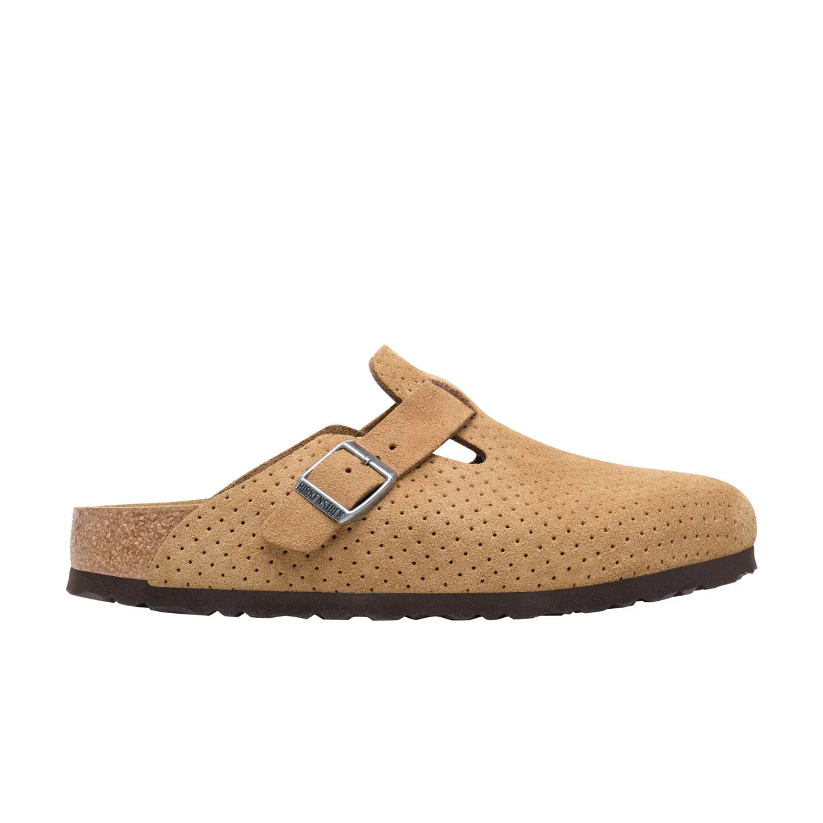 BIRKENSTOCK Boston New Beige Embossed Suede Leather