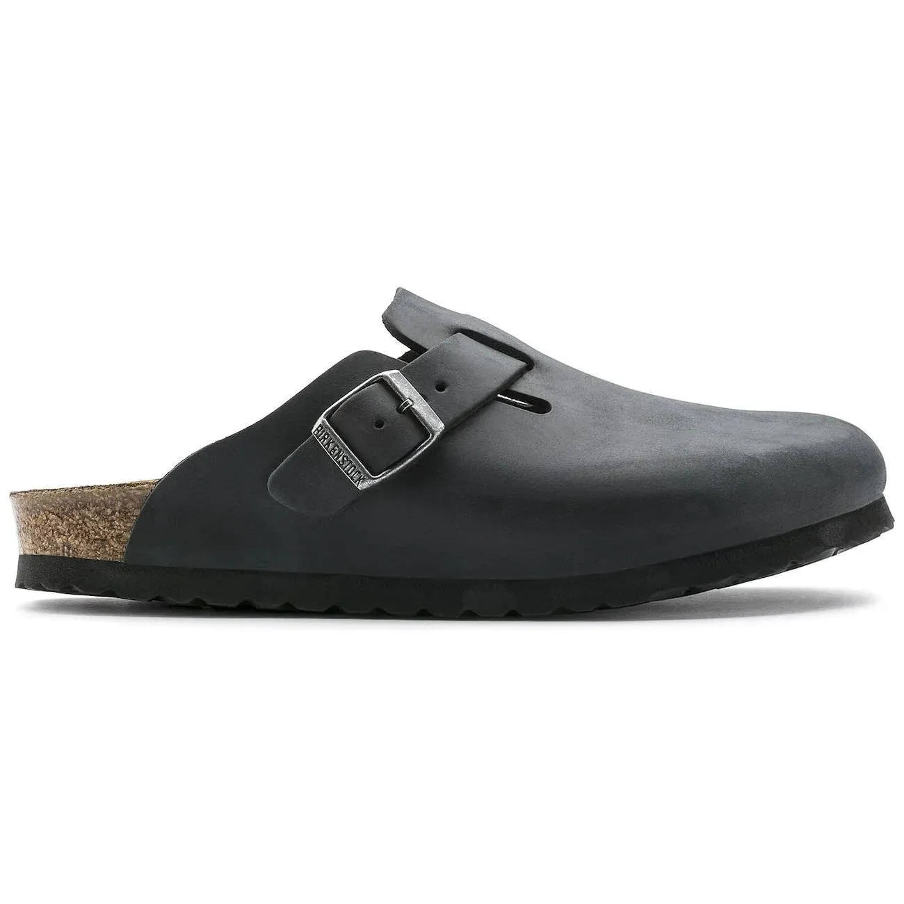BIRKENSTOCK Boston Oiled Black Leather Clog