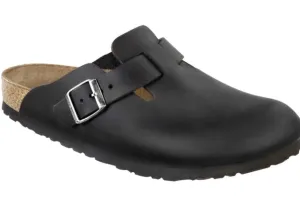 BIRKENSTOCK Boston Oiled Black Leather Clog