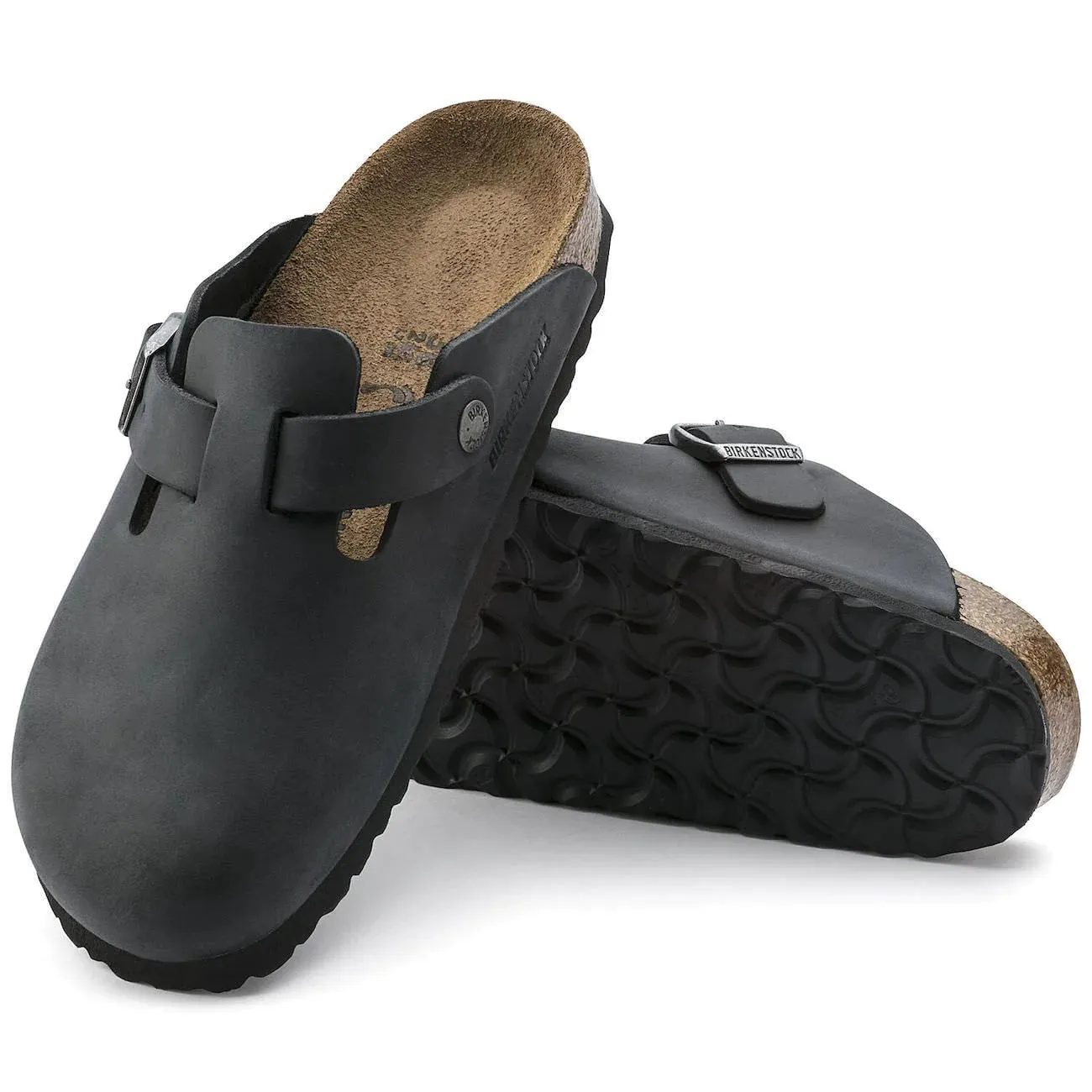BIRKENSTOCK Boston Oiled Black Leather Clog