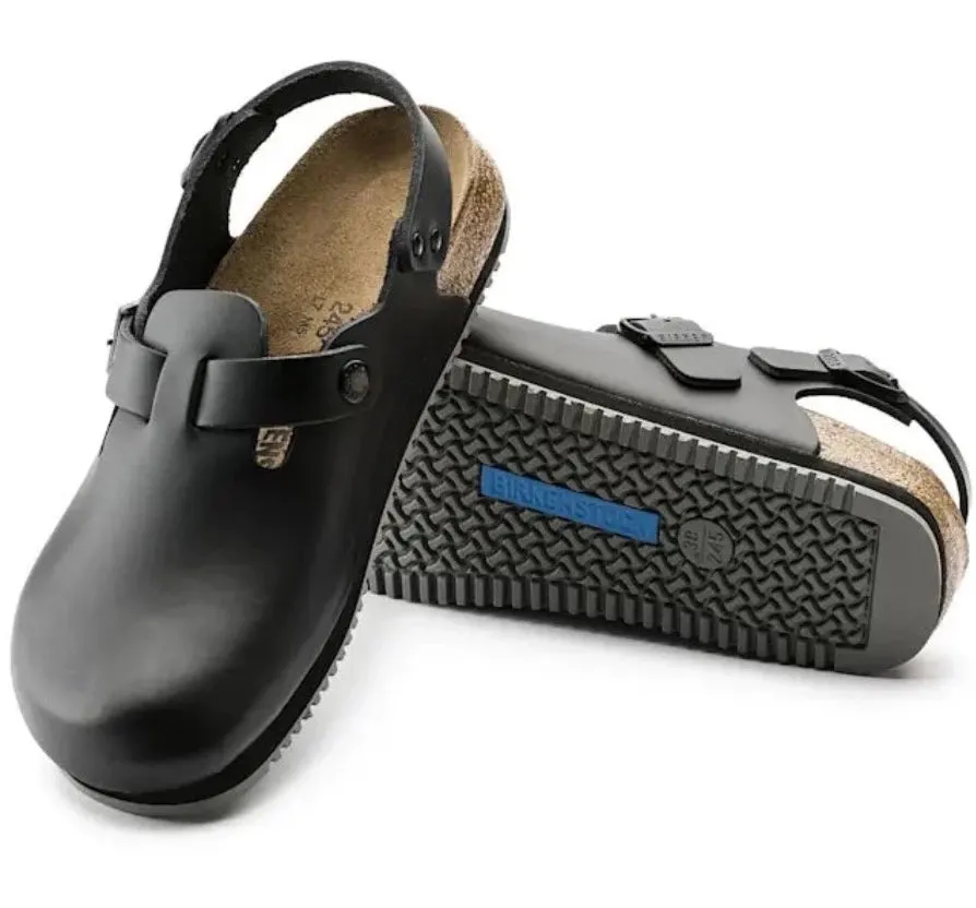 BIRKENSTOCK Tokio Supergrip Black Smooth Leather Clog