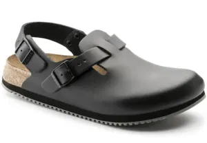 BIRKENSTOCK Tokio Supergrip Black Smooth Leather Clog