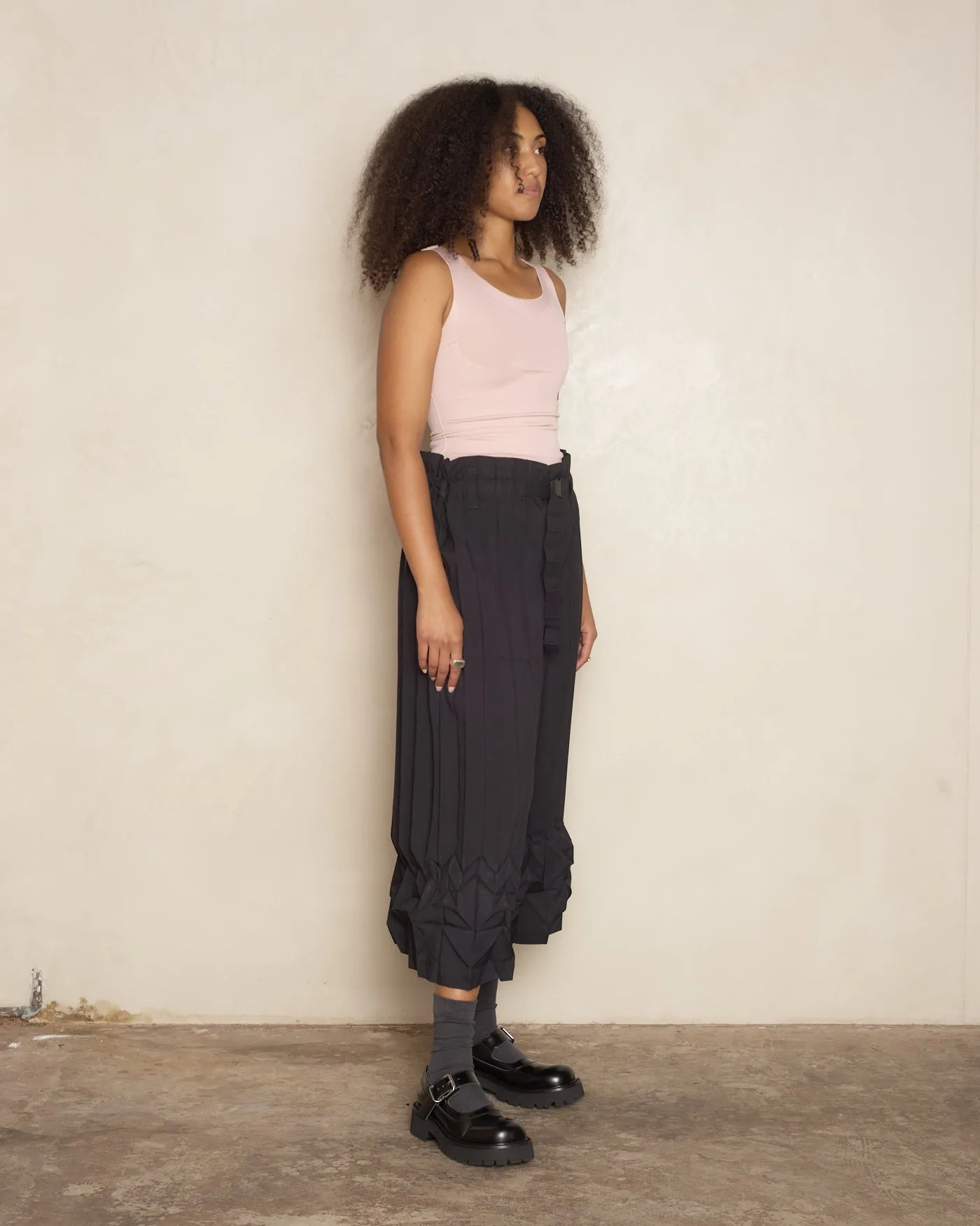 Black Cube Pleat Trouser