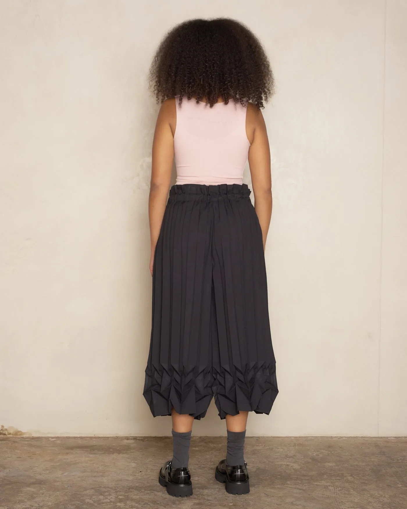 Black Cube Pleat Trouser