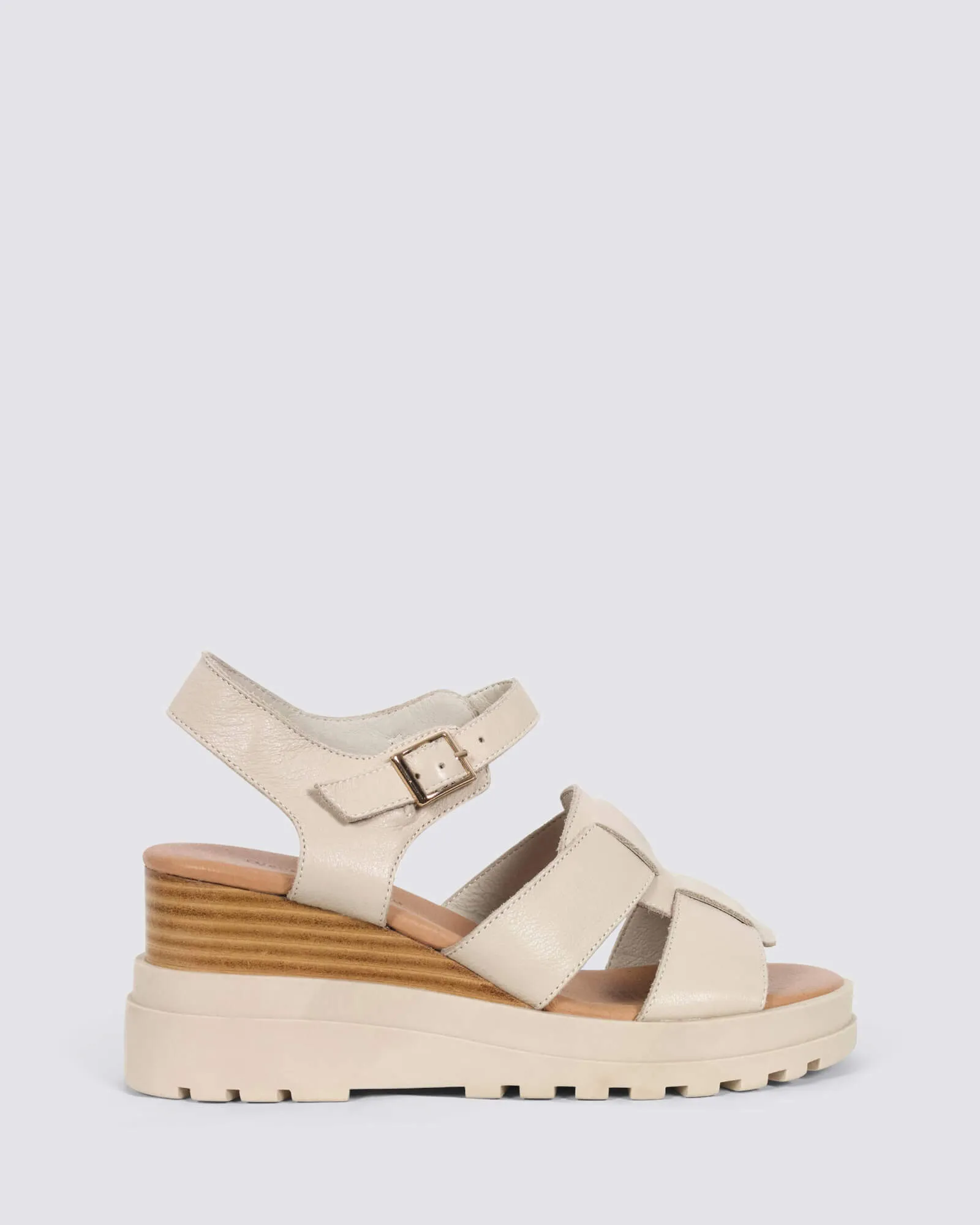 BLIM WEDGE SANDALS VANILLA LEATHER