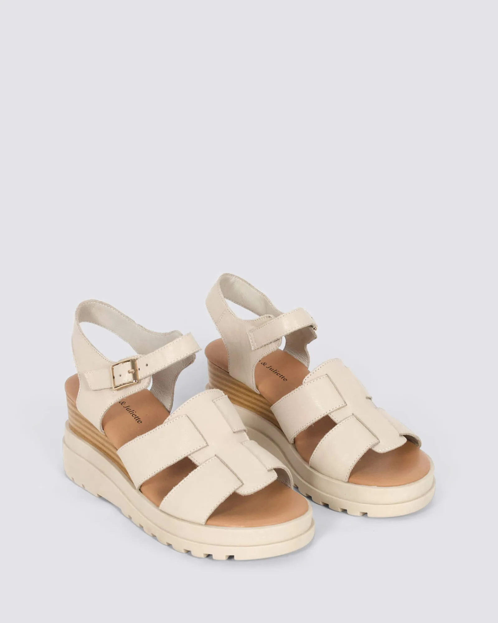 BLIM WEDGE SANDALS VANILLA LEATHER