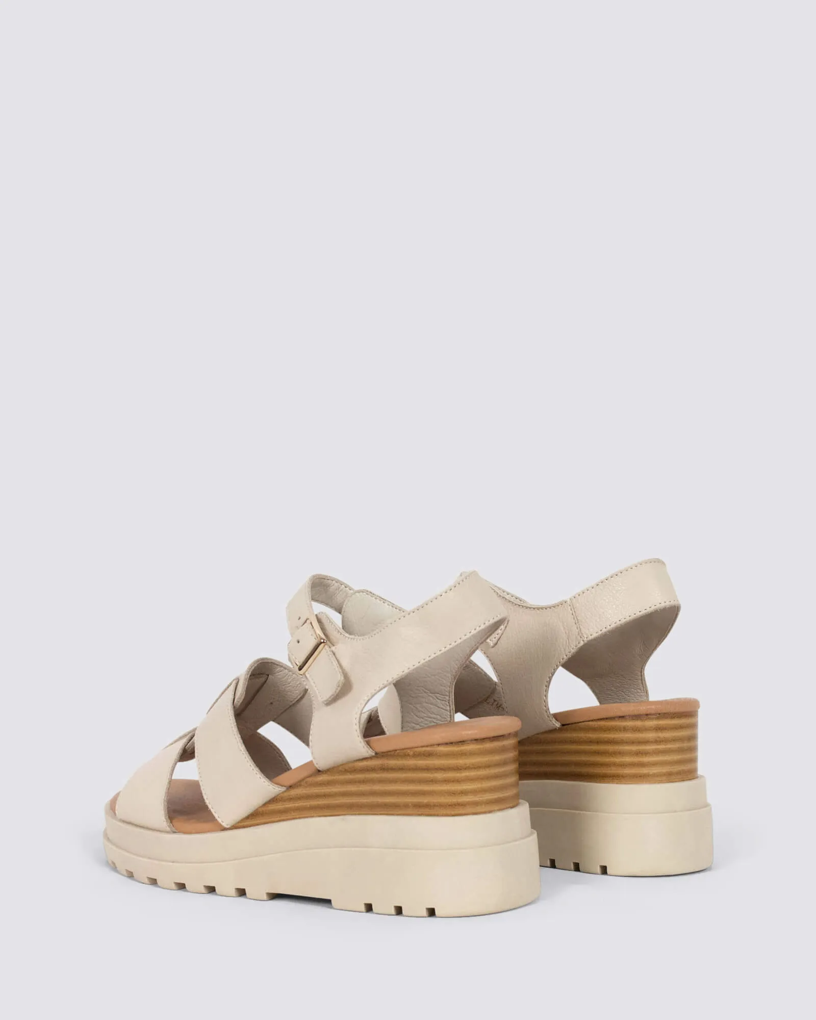 BLIM WEDGE SANDALS VANILLA LEATHER