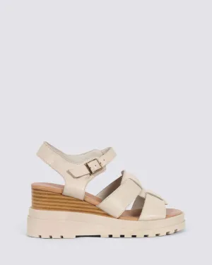 BLIM WEDGE SANDALS VANILLA LEATHER