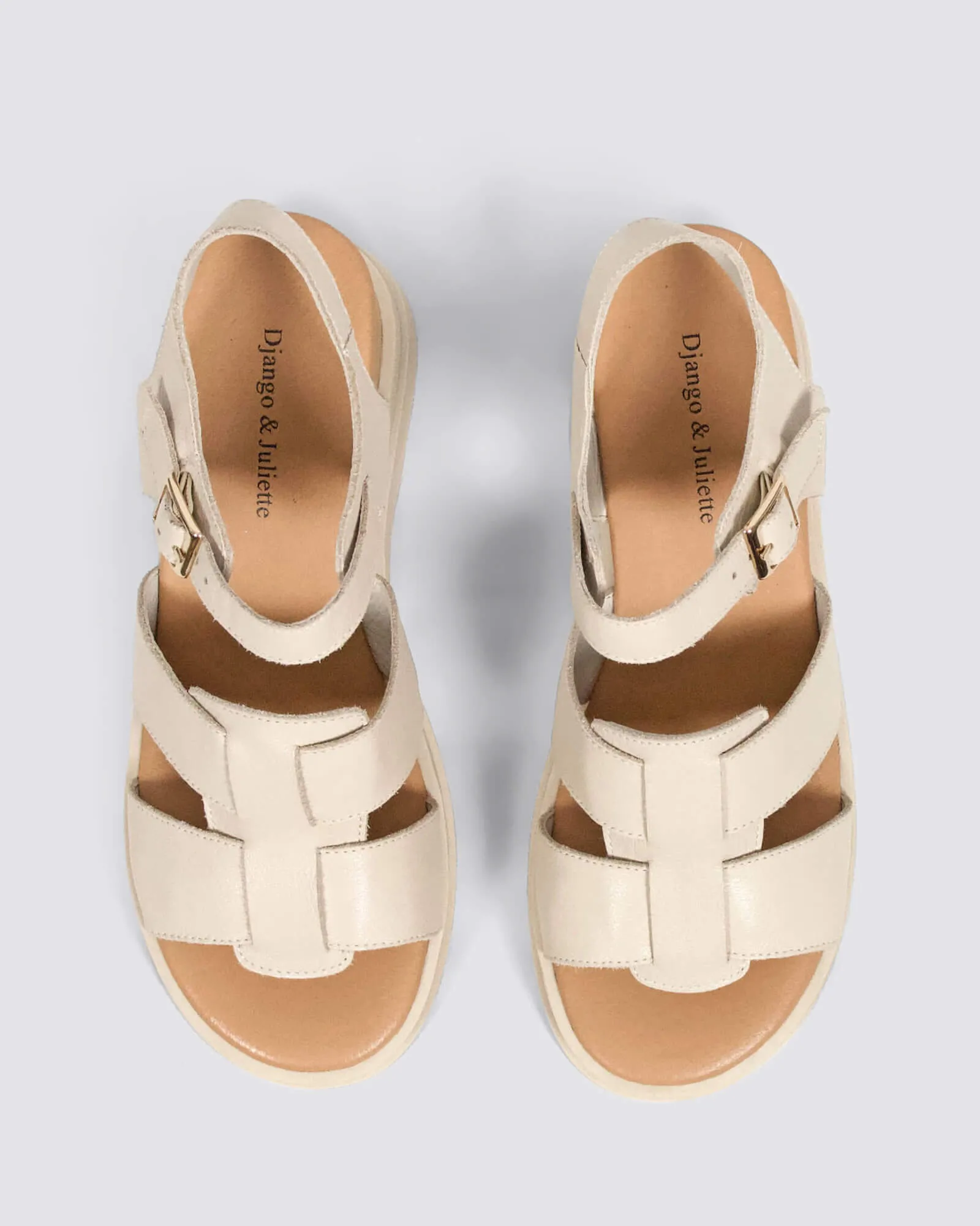 BLIM WEDGE SANDALS VANILLA LEATHER