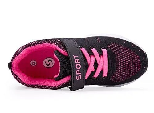 Caitin Kids Running Tennis Shoes Lightweight Casual Walking Sneakers for Boys and Girls, 1#rose, 13 M US Little Kid