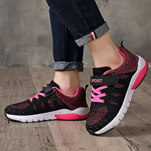 Caitin Kids Running Tennis Shoes Lightweight Casual Walking Sneakers for Boys and Girls, 1#rose, 13 M US Little Kid