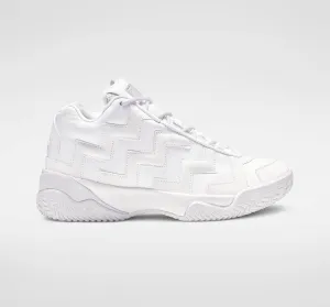 Converse Voltage Mid Ladies Triple White Leather High Top Sneakers 8.5