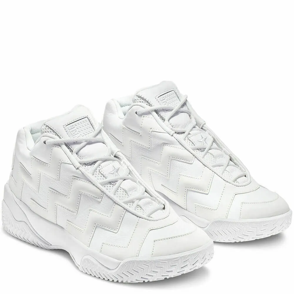 Converse Voltage Mid Ladies Triple White Leather High Top Sneakers 8.5