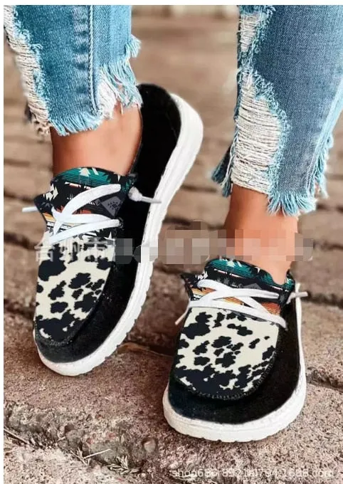 Cow Pattern Canvas Shoes Streetwear