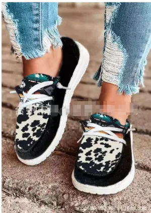 Cow Pattern Canvas Shoes Streetwear