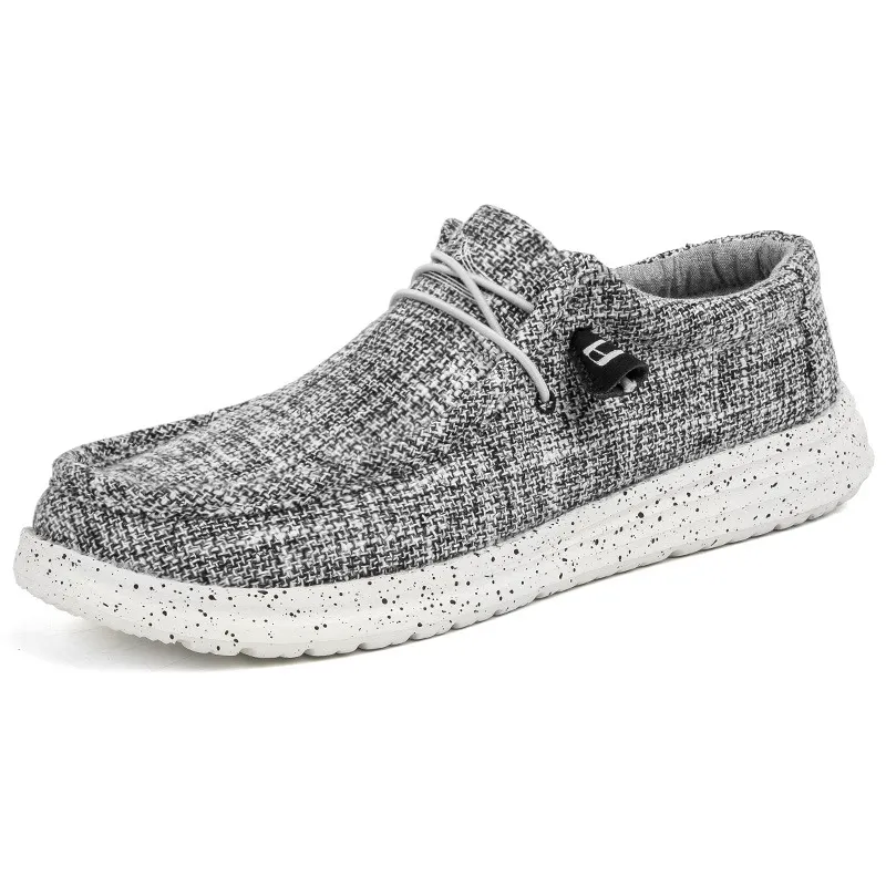 Cuzcare Orthopedic Men Shoes Breathable Cork Sole Slip on Denim Canvas Loafers