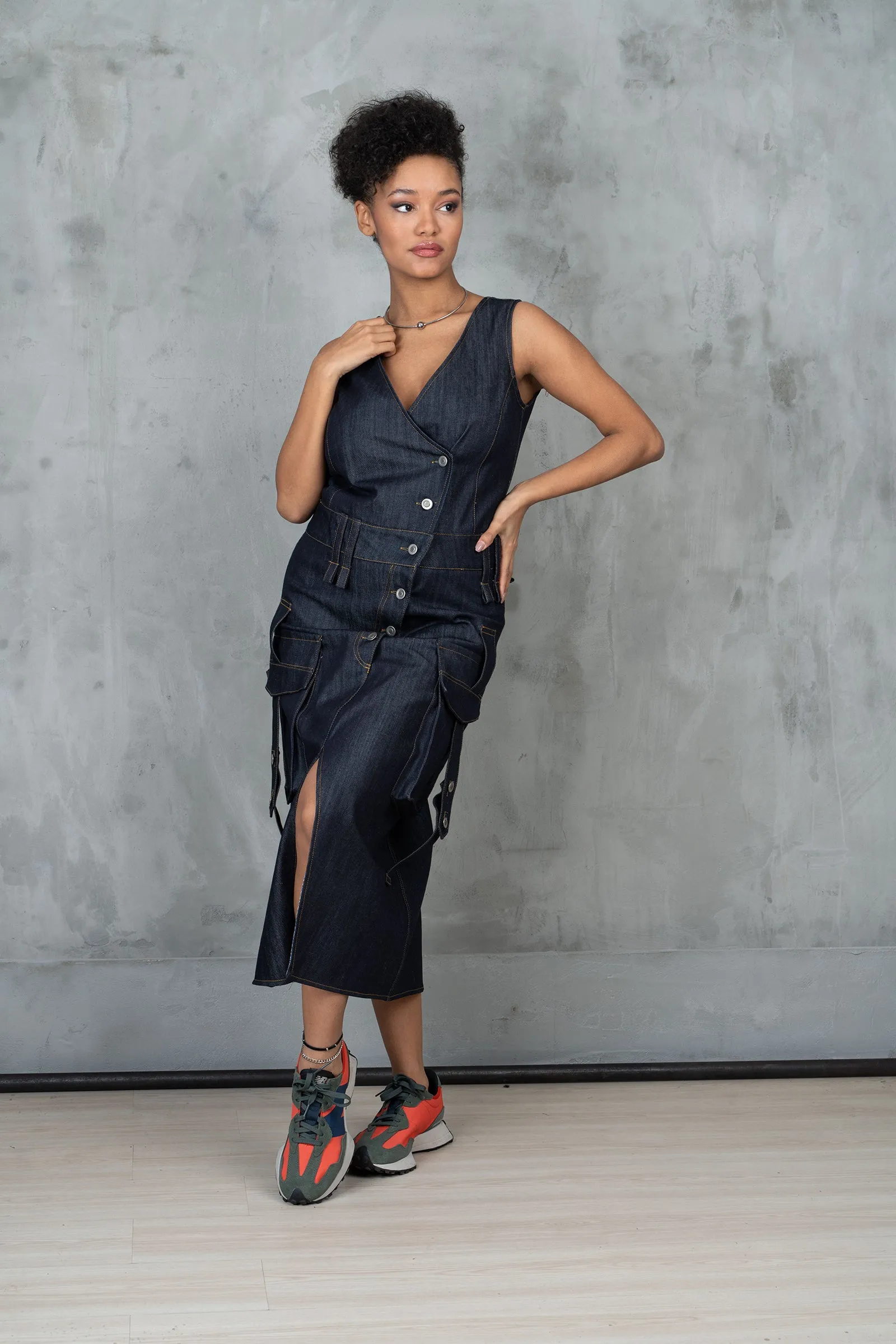 Denim Cargo Dress