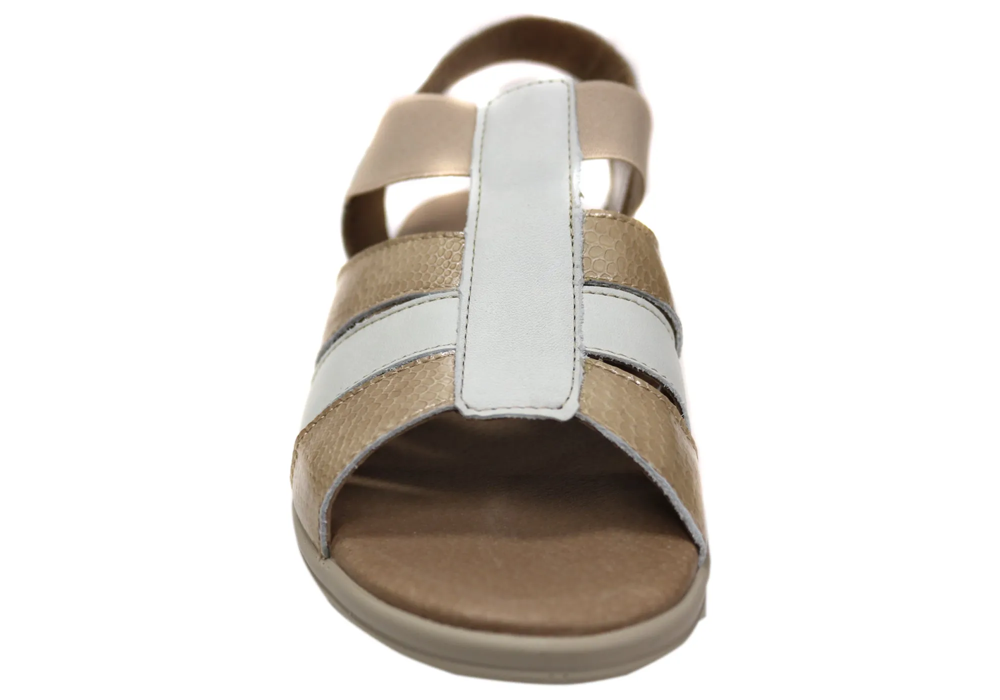 Flex & Go Azara Womens Comfortable Leather Sandals Made In Portugal