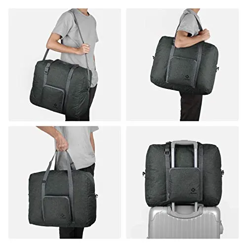 For Spirit Airlines Foldable Travel Duffel Bag Tote Carry on Luggage Sport Gym Duffle for Men and Women (Dark Grey)