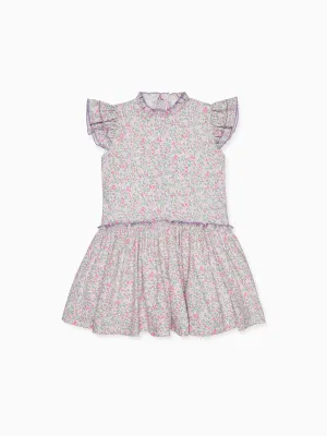 Fuchsia Floral Filomela Girl Drop Waist Dress