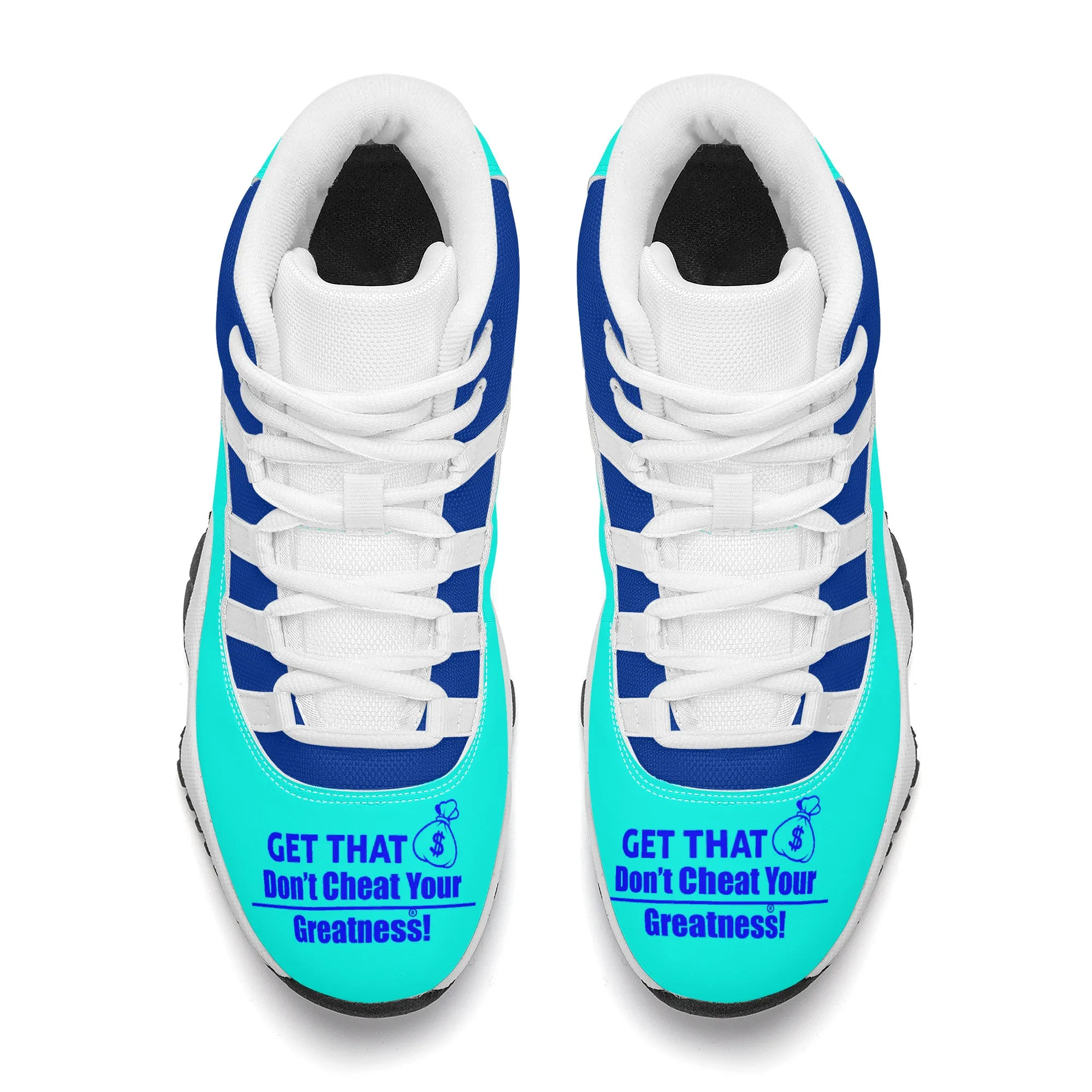 Get That Bag, High Top,Air Retro Sneakers - White